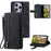 For iPhone 14 Pro Max 6.7 inch Cellphone Shell, Zipper Pocket Design 9 Card Slots PU Leather Case Magnetic Closure Stand Wallet Cover with Strap - Black - 7