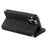 For iPhone 14 Pro 6.1 inch Zipper Pocket Design PU Leather 9 Card Slots Case Magnetic Closure Hands-free Stand Wallet Cover with Strap - Black - 4