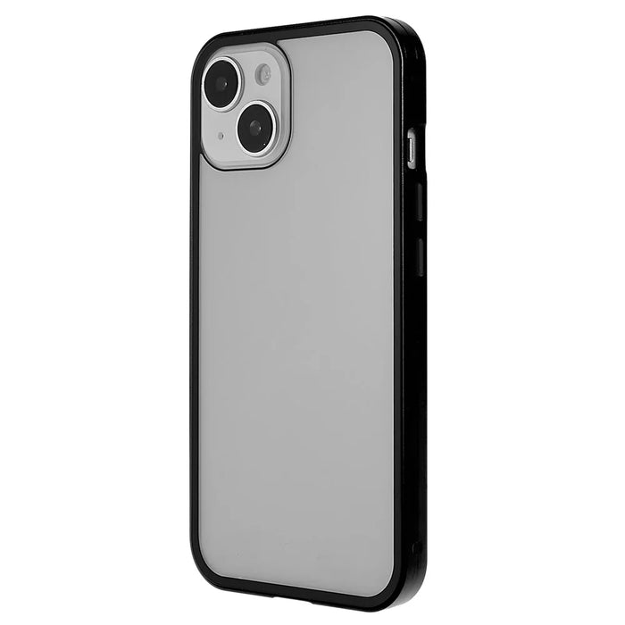 For iPhone 14 Plus Full Body Case Magnetic Tempered Glass Double-Sided Phone Case - Black - 3