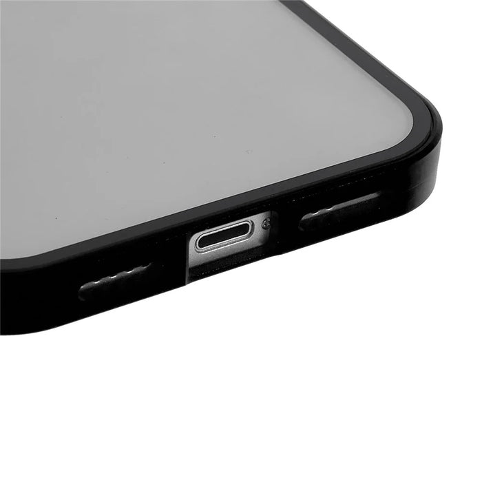 For iPhone 14 Plus Full Body Case Magnetic Tempered Glass Double-Sided Phone Case - Black - 6