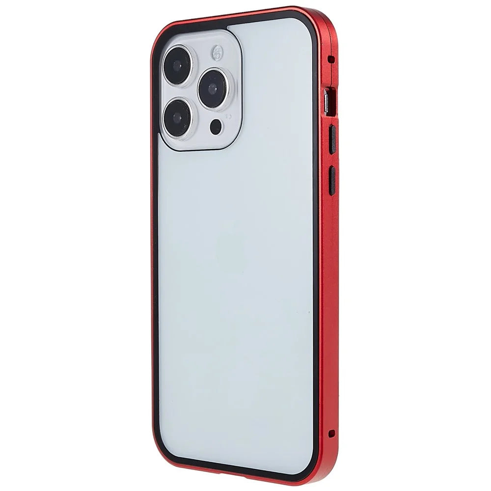 For iPhone 14 Pro Full Body Case Magnetic Tempered Glass Double-Sided Phone Case - 3