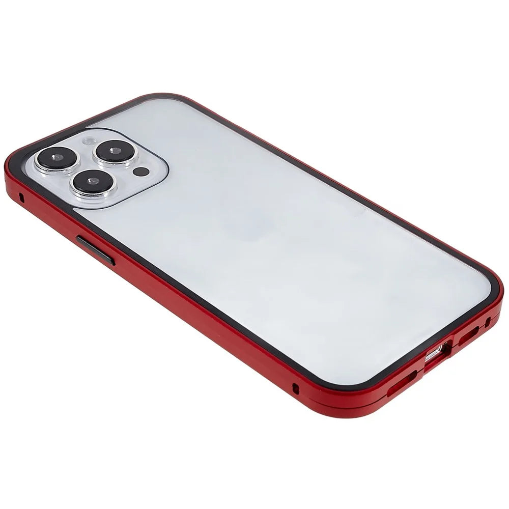 For iPhone 14 Pro Full Body Case Magnetic Tempered Glass Double-Sided Phone Case - 5