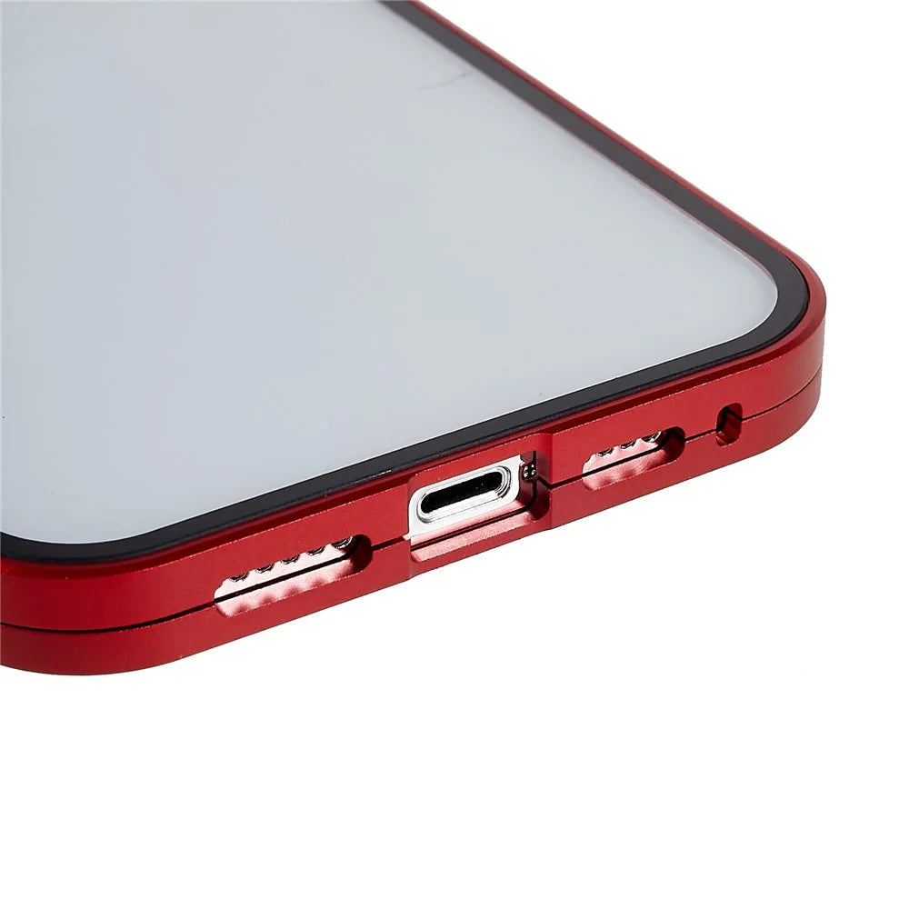 For iPhone 14 Pro Full Body Case Magnetic Tempered Glass Double-Sided Phone Case - 6