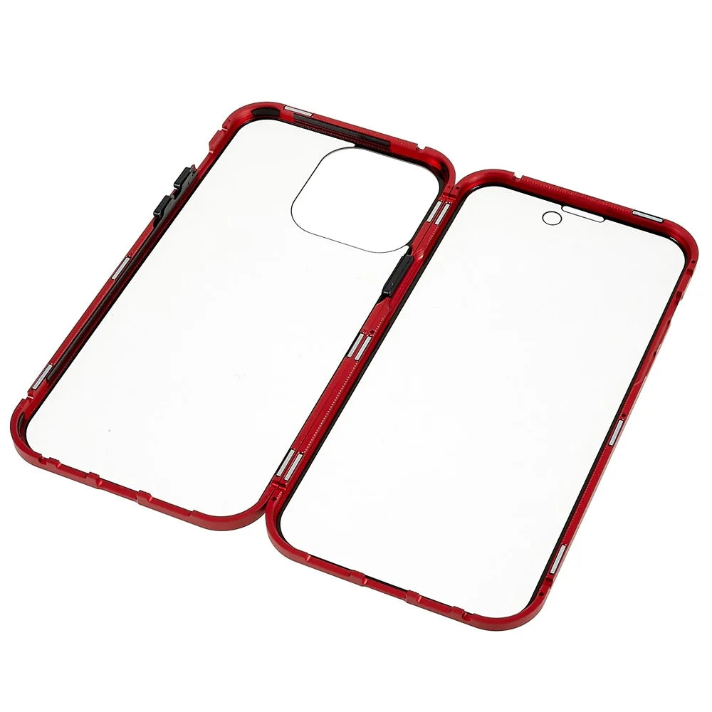 For iPhone 14 Pro Full Body Case Magnetic Tempered Glass Double-Sided Phone Case - 7
