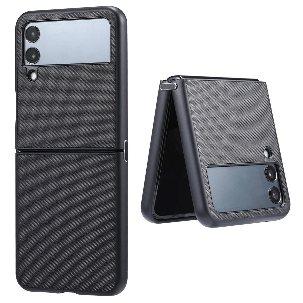 VILI TC Series for Samsung Galaxy Z Flip4 5G Textured Leather Coated PC Folding Cover Anti-scratch Phone Case - 1