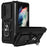 For Samsung Galaxy Z Fold4 5G PC + TPU Shockproof Phone Case Metal Ring Kickstand Slide Camera Cover Shell - Black - 1
