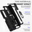 For Samsung Galaxy Z Fold4 5G PC + TPU Shockproof Phone Case Metal Ring Kickstand Slide Camera Cover Shell - Black - 5