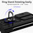 For Samsung Galaxy Z Fold4 5G PC + TPU Shockproof Phone Case Metal Ring Kickstand Slide Camera Cover Shell - Black - 7