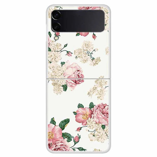 For Samsung Galaxy Z Flip4 5G Pattern Printing Phone Case Drop-proof Hard PC Back Cover - Flowers - 1
