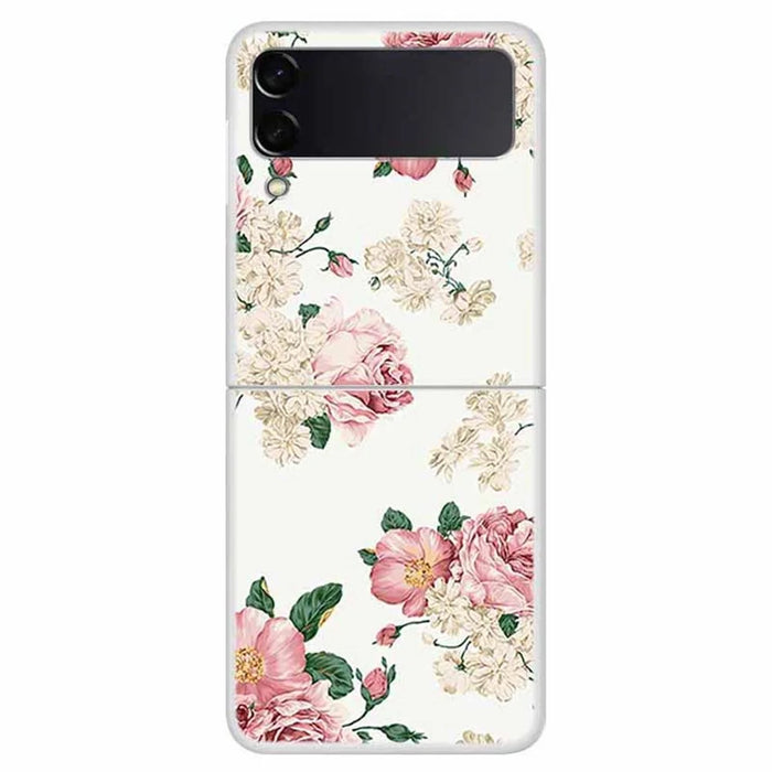 For Samsung Galaxy Z Flip4 5G Pattern Printing Phone Case Drop-proof Hard PC Back Cover - Flowers - 1