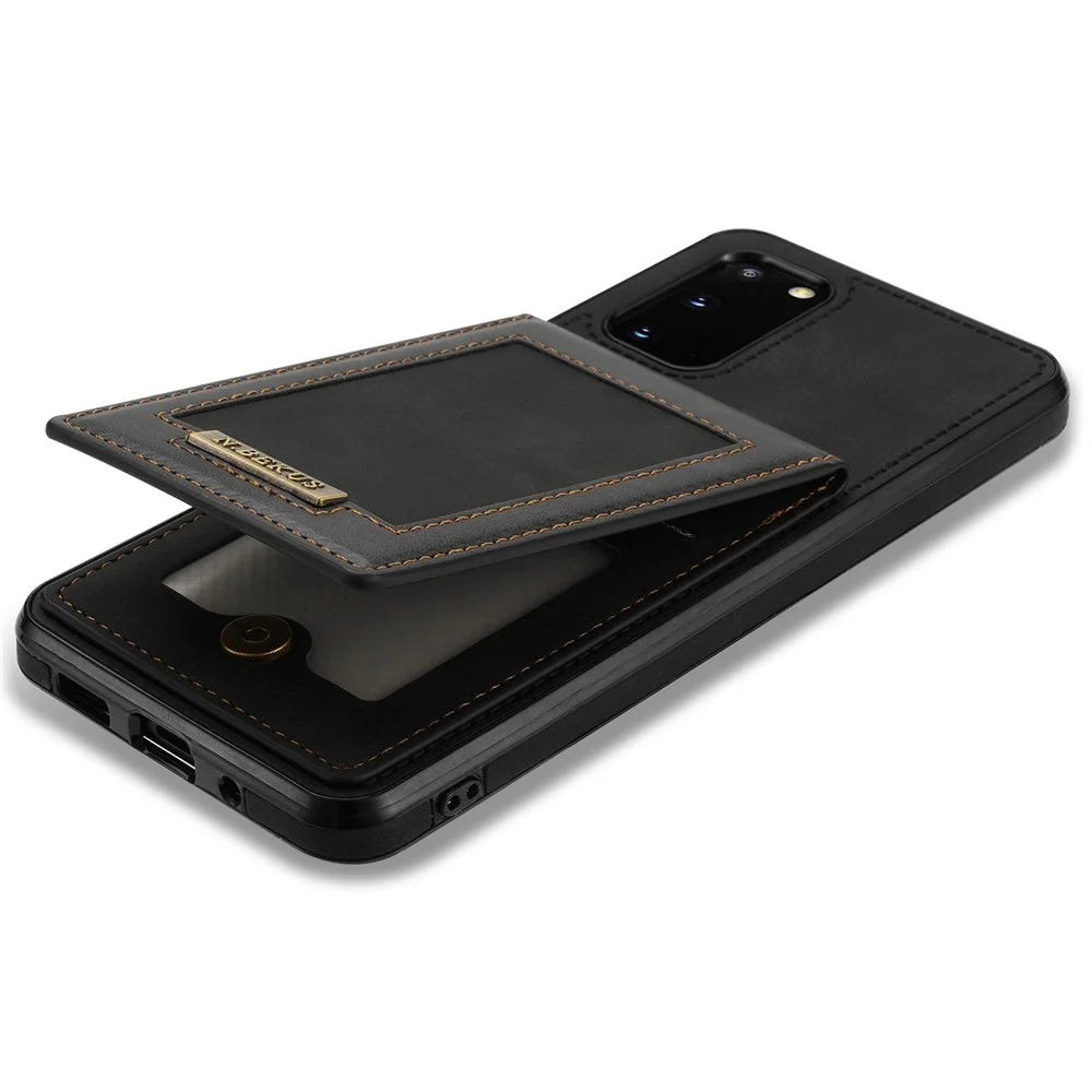 N.BEKUS Anti-fall Phone Case For Samsung Galaxy S20 FE / S20 FE 5G / S20 FE 2022 / S20 Lite, Vertical Card Holder Kickstand PU Leather+TPU RFID Blocking Phone Cover - Black - 4