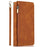 Skin-touch Leather Case for iPhone 14 6.1 inch, Wallet Stand Full Protection Multiple Card Slots Phone Cover with Hand Strap - Brown - 7
