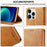 LC.IMEEKE For iPhone 14 Pro 6.1 inch PU Leather Flip Folio Case Wallet Style Magnetic Closure Stand Cover - Light Brown - 7