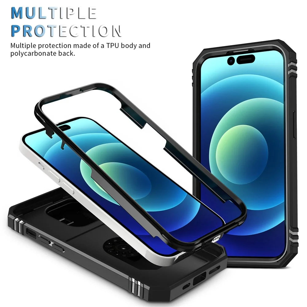 For iPhone 14 Pro Max 6.7 inch Phone Shell PC+TPU Sliding Camera Lens Cover Design Case with Kickstand / Card Slot - Black - 4