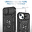 For iPhone 14 Plus Anti-fall PC+TPU Kickstand Function Phone Protector Sliding Camera Lens Cover Design Case with Card Slot - Black - 6
