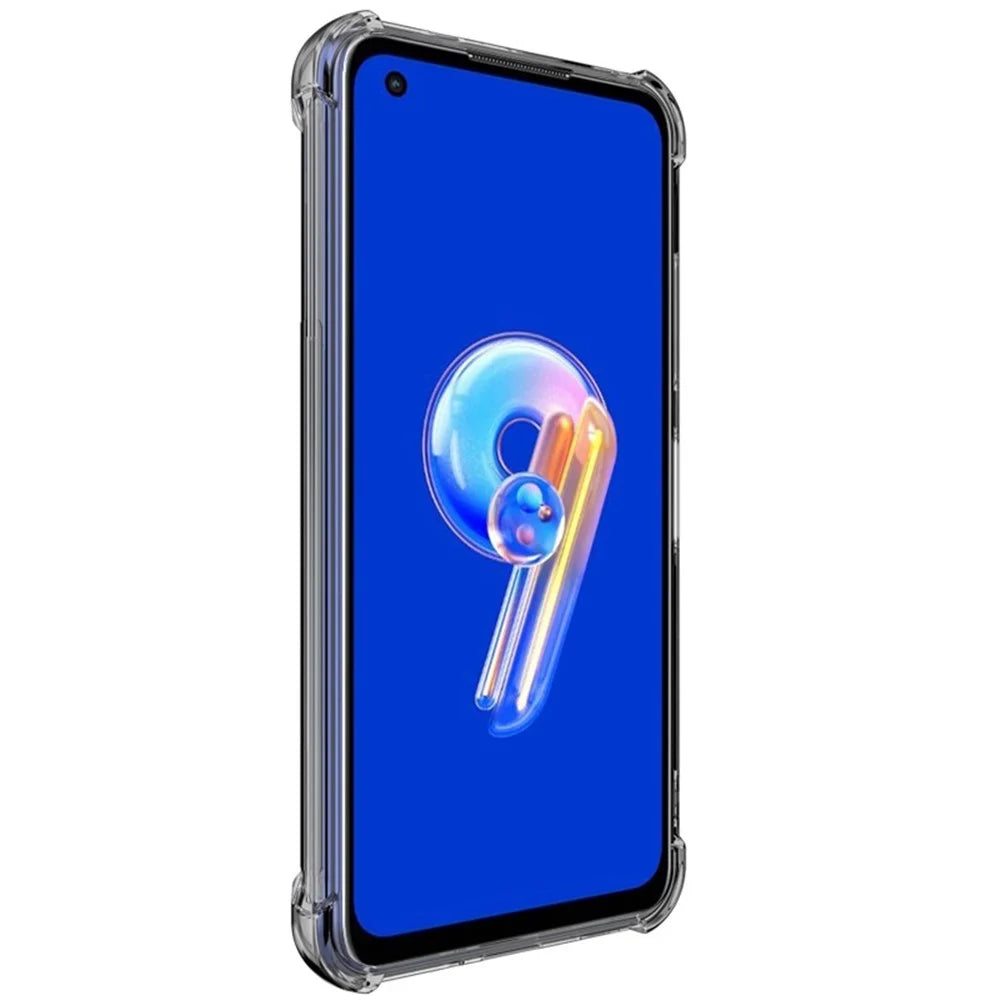 IMAK For Asus Zenfone 9 5G Soft Skin Flexible TPU Case Reinforced Corners Scratch Resistant Protective Cover - Transparent Black - 2