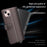 For iPhone 14 Plus Case Genuine Split Leather Phone Cover with Wallet Stand - Black - 4