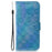 For iPhone 14 Plus PU Leather Dazzling Flower Pattern Case Folio Flip Anti-shock Phone Protector with Stand Wallet - Blue - 5