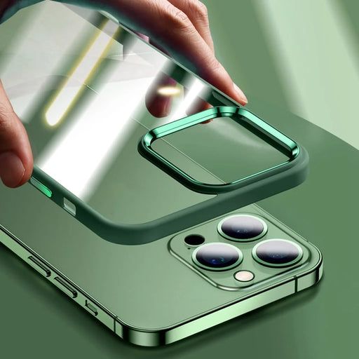 YOOBAO Protective Case for iPhone 13 Pro Max 6.7 inch Slim Cover Silicone+Acrylic Anti-Fall Phone Shell with Metal Lens Frame - Green - 2