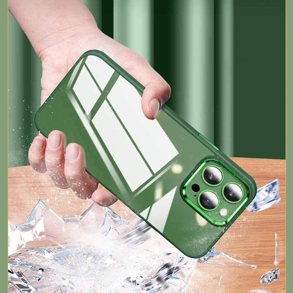 YOOBAO Protective Case for iPhone 13 Pro Max 6.7 inch Slim Cover Silicone+Acrylic Anti-Fall Phone Shell with Metal Lens Frame - Green - 6