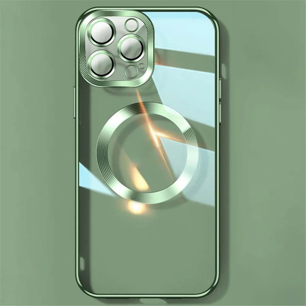 YOOBAO For iPhone 13 Pro 6.1 inch Anti-scratch Camera Protection Phone Case Shockproof Clear Silicone Cover Support Wireless Magnetic Charge - Green - 1