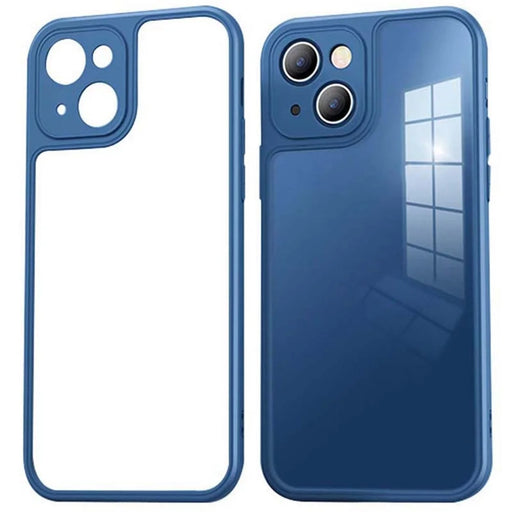 YOOBAO Ultra-Thin Phone Case for iPhone 12 6.1 inch Protective Cover Silicone+Acrylic Anti-Fall Slim Case - Transparent Sapphire - 1