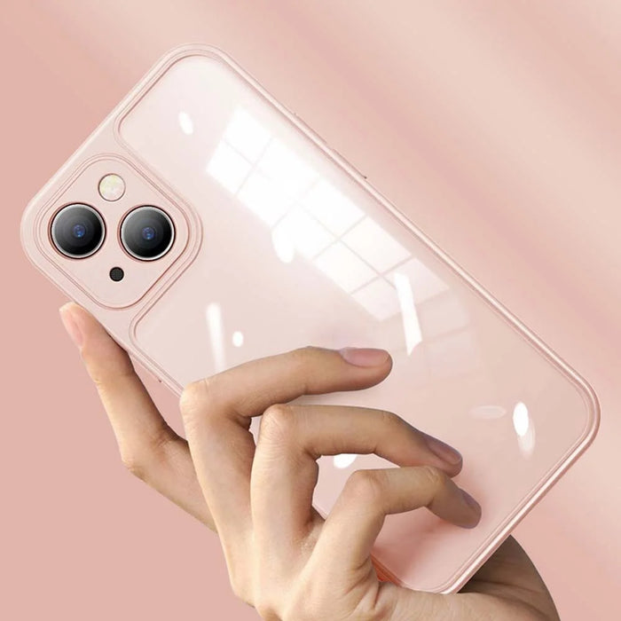 YOOBAO Ultra-Thin Phone Case for iPhone 12 6.1 inch Protective Cover Silicone+Acrylic Anti-Fall Slim Case - Transparent Sapphire - 5