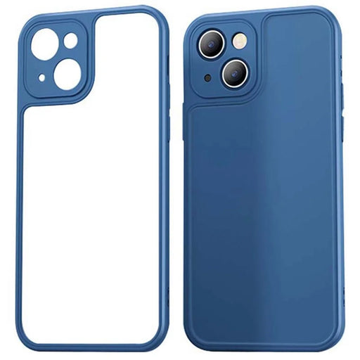 YOOBAO Protective Case for iPhone 13 6.1 inch Ultra-Thin Phone Cover Silicone+Acrylic Anti-Fall Slim Case - Matte Sapphire - 1