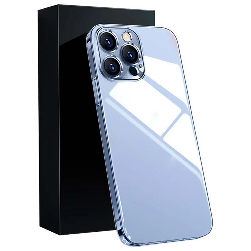 YOOBAO For iPhone 13 Pro 6.1 inch Electroplating Transparent Silicone Phone Case with Camera Lens Film - Baby Blue - 1