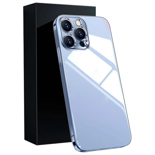 YOOBAO For iPhone 13 Pro 6.1 inch Electroplating Transparent Silicone Phone Case with Camera Lens Film - Baby Blue - 1