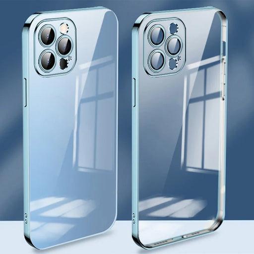 YOOBAO For iPhone 13 Pro 6.1 inch Electroplating Transparent Silicone Phone Case with Camera Lens Film - Baby Blue - 2