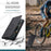 AUTSPACE A01 Series For iPhone 14 Pro 6.1 inch Retro Matte PU Leather Mobile Phone Anti-drop Case RFID Blocking Flip Stand Wallet Cover - Black - 5