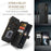 CASEME C30 Series Multiple Card Slots Case for iPhone 14 6.1 inch, Zipper Pocket Wallet PU Leather Stand Phone Cover with Strap - Black - 5