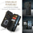 CASEME C30 Series for iPhone 14 Pro 6.1 inch Zipper Pocket Wallet Phone Case PU Leather Stand Multiple Card Slots Cover with Strap - Black - 5