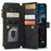 For iPhone 14 Pro Max Phone Cases with Strap CASEME C30 Zipper Multiple Card Holder PU Leather Cover - Black - 3