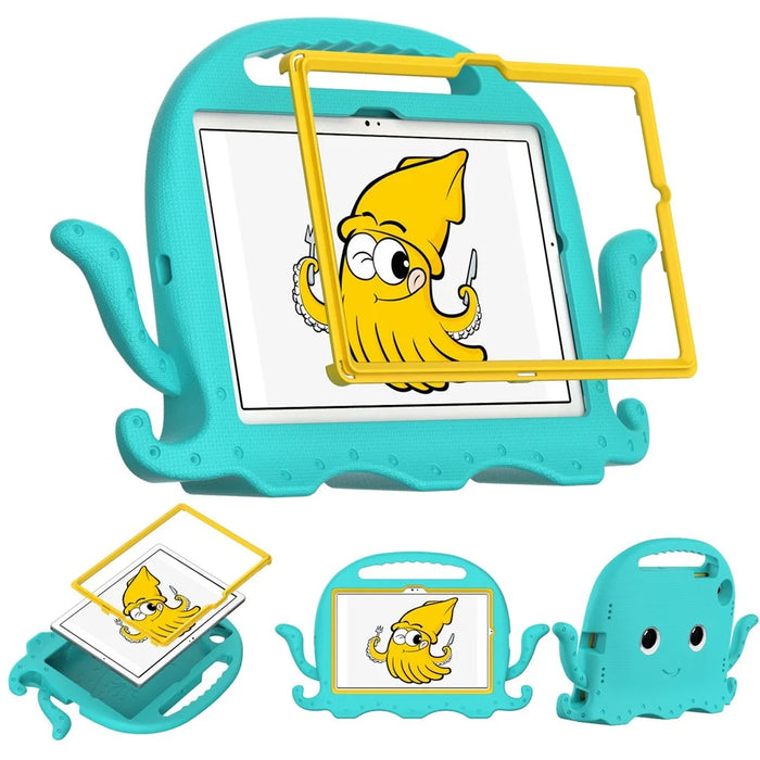For Samsung Galaxy Tab A8 10.5 (2021) / (2022) EVA Protective Case Cartoon Octopus Anti-Drop Anti-Wear Cover Tablet Case with Shoulder Strap - Baby Blue - 1