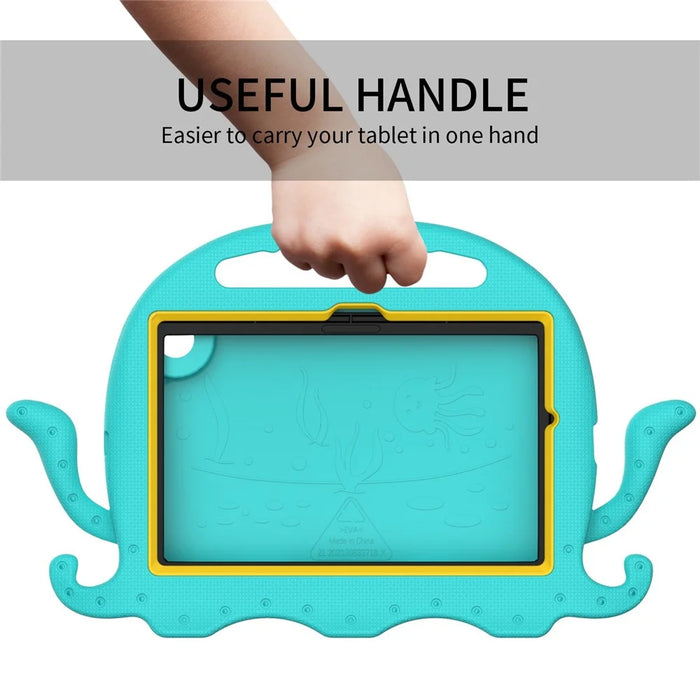 For Samsung Galaxy Tab A8 10.5 (2021) / (2022) EVA Protective Case Cartoon Octopus Anti-Drop Anti-Wear Cover Tablet Case with Shoulder Strap - Baby Blue - 3