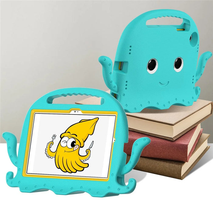 For Samsung Galaxy Tab A8 10.5 (2021) / (2022) EVA Protective Case Cartoon Octopus Anti-Drop Anti-Wear Cover Tablet Case with Shoulder Strap - Baby Blue - 5
