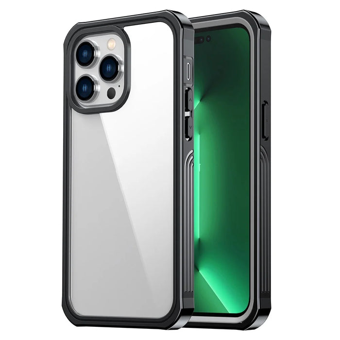 For iPhone 14 Pro 6.1 inch Shockproof Phone Case Full Coverage Hard PC + Soft TPU Hybrid Cover with Tempered Glass Screen Protector - 2