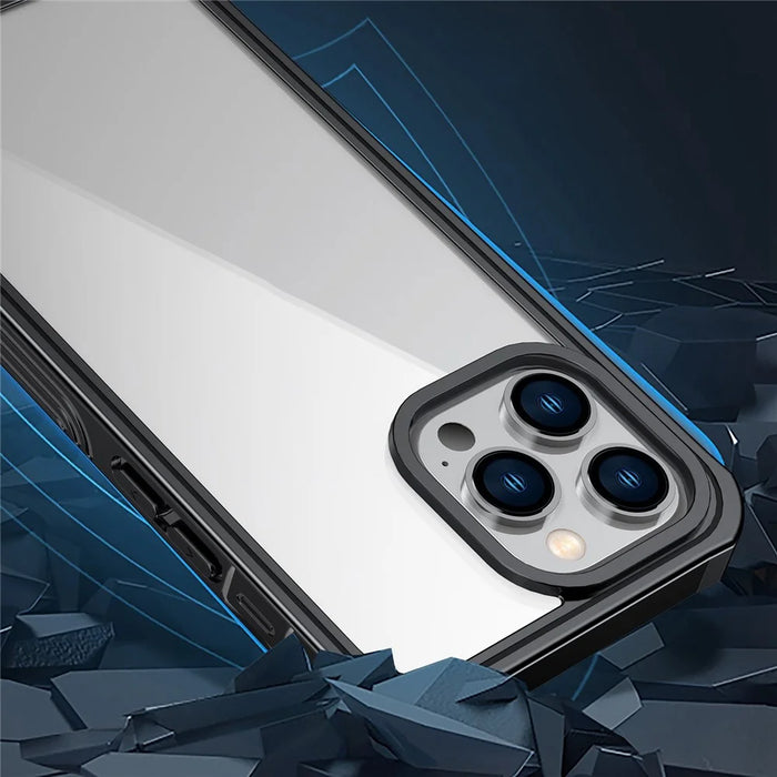 For iPhone 14 Pro 6.1 inch Shockproof Phone Case Full Coverage Hard PC + Soft TPU Hybrid Cover with Tempered Glass Screen Protector - 5