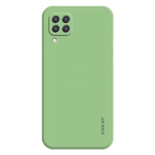 ENKAY HAT PRINCE For Samsung Galaxy M53 5G Anti-drop Silicone Phone Case Straight Edge Liquid Precise Cutout Lens Protection Back Cover - Light Green - 1