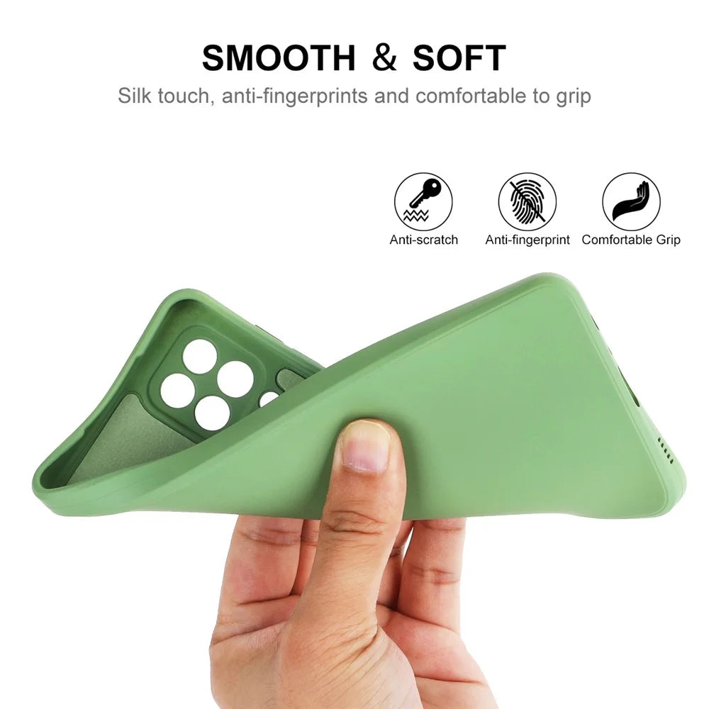 ENKAY HAT PRINCE For Samsung Galaxy M53 5G Anti-drop Silicone Phone Case Straight Edge Liquid Precise Cutout Lens Protection Back Cover - Light Green - 4