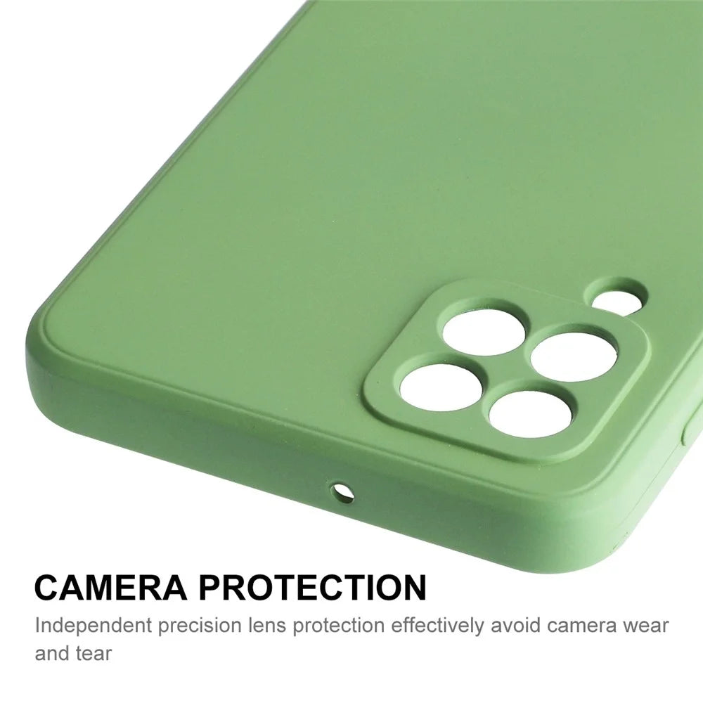 ENKAY HAT PRINCE For Samsung Galaxy M53 5G Anti-drop Silicone Phone Case Straight Edge Liquid Precise Cutout Lens Protection Back Cover - Light Green - 5