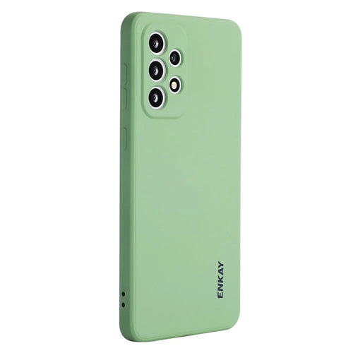 ENKAY HAT PRINCE For Samsung Galaxy A33 5G Anti-fall Silicone Case Straight Edge Liquid Precise Cutout Well-protected Phone Back Cover - Light Green - 1