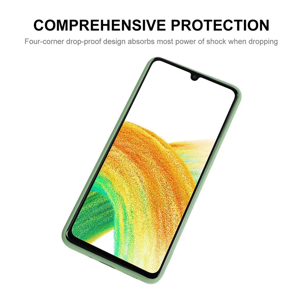 ENKAY HAT PRINCE For Samsung Galaxy A33 5G Anti-fall Silicone Case Straight Edge Liquid Precise Cutout Well-protected Phone Back Cover - Light Green - 2