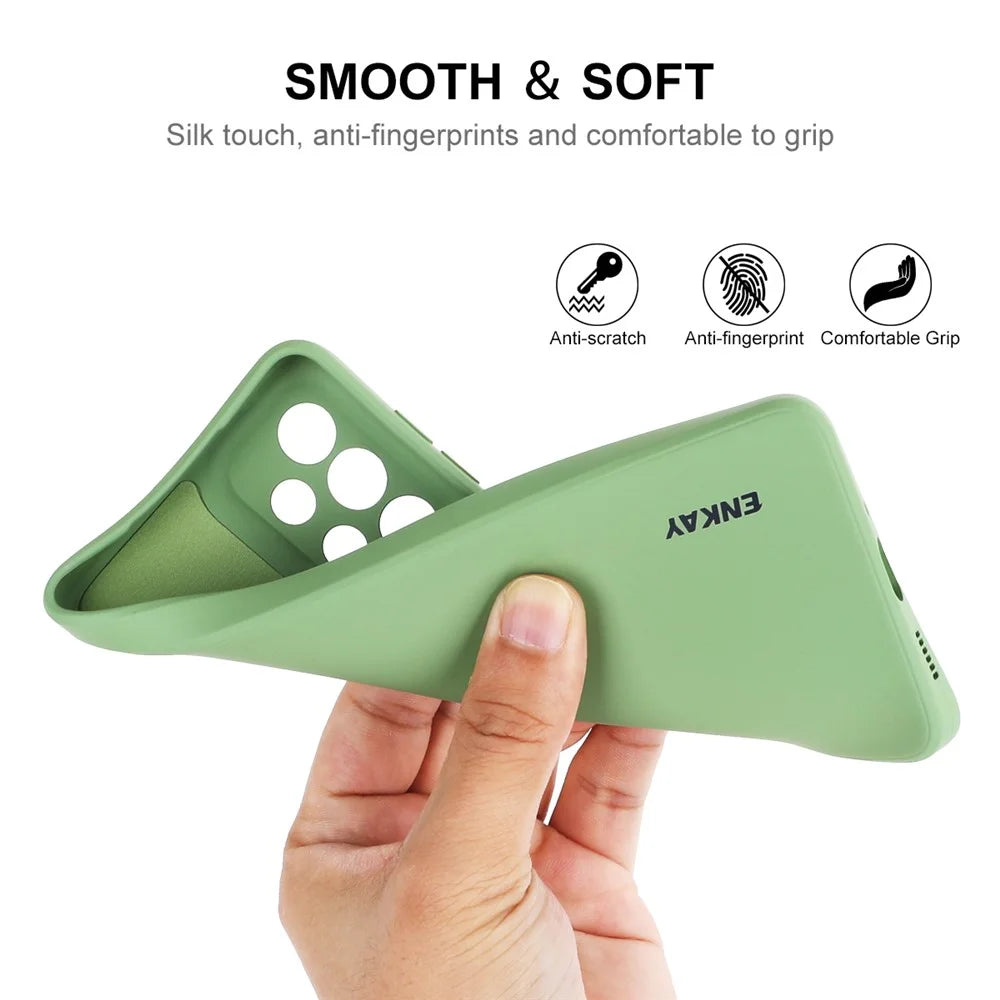 ENKAY HAT PRINCE For Samsung Galaxy A33 5G Anti-fall Silicone Case Straight Edge Liquid Precise Cutout Well-protected Phone Back Cover - Light Green - 3
