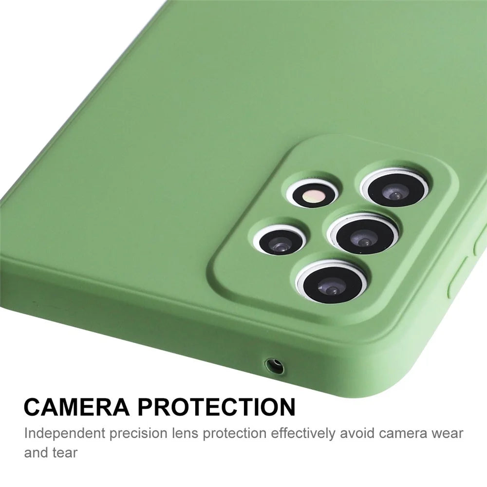 ENKAY HAT PRINCE For Samsung Galaxy A33 5G Anti-fall Silicone Case Straight Edge Liquid Precise Cutout Well-protected Phone Back Cover - Light Green - 4