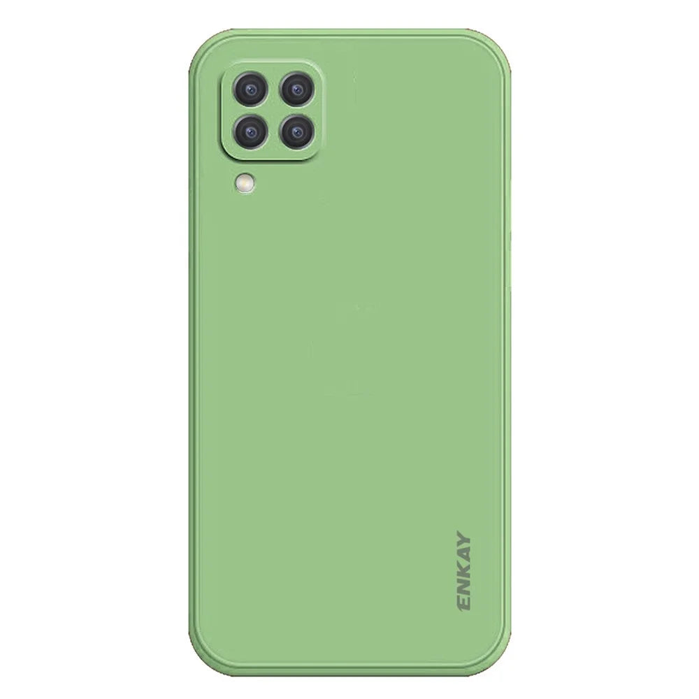 ENKAY HAT PRINCE Back Cover For Samsung Galaxy A22 4G (EU Version), Shockproof Silicone Phone Case Straight Edge Precise Cutout Lens Protection Phone Shell - Light Green - 1