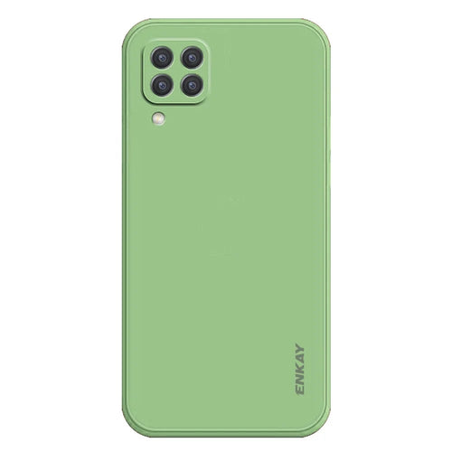 ENKAY HAT PRINCE Back Cover For Samsung Galaxy A22 4G (EU Version), Shockproof Silicone Phone Case Straight Edge Precise Cutout Lens Protection Phone Shell - Light Green - 1