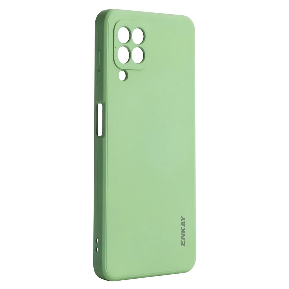 ENKAY HAT PRINCE Back Cover For Samsung Galaxy A22 4G (EU Version), Shockproof Silicone Phone Case Straight Edge Precise Cutout Lens Protection Phone Shell - Light Green - 2